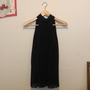 Black creped halter top